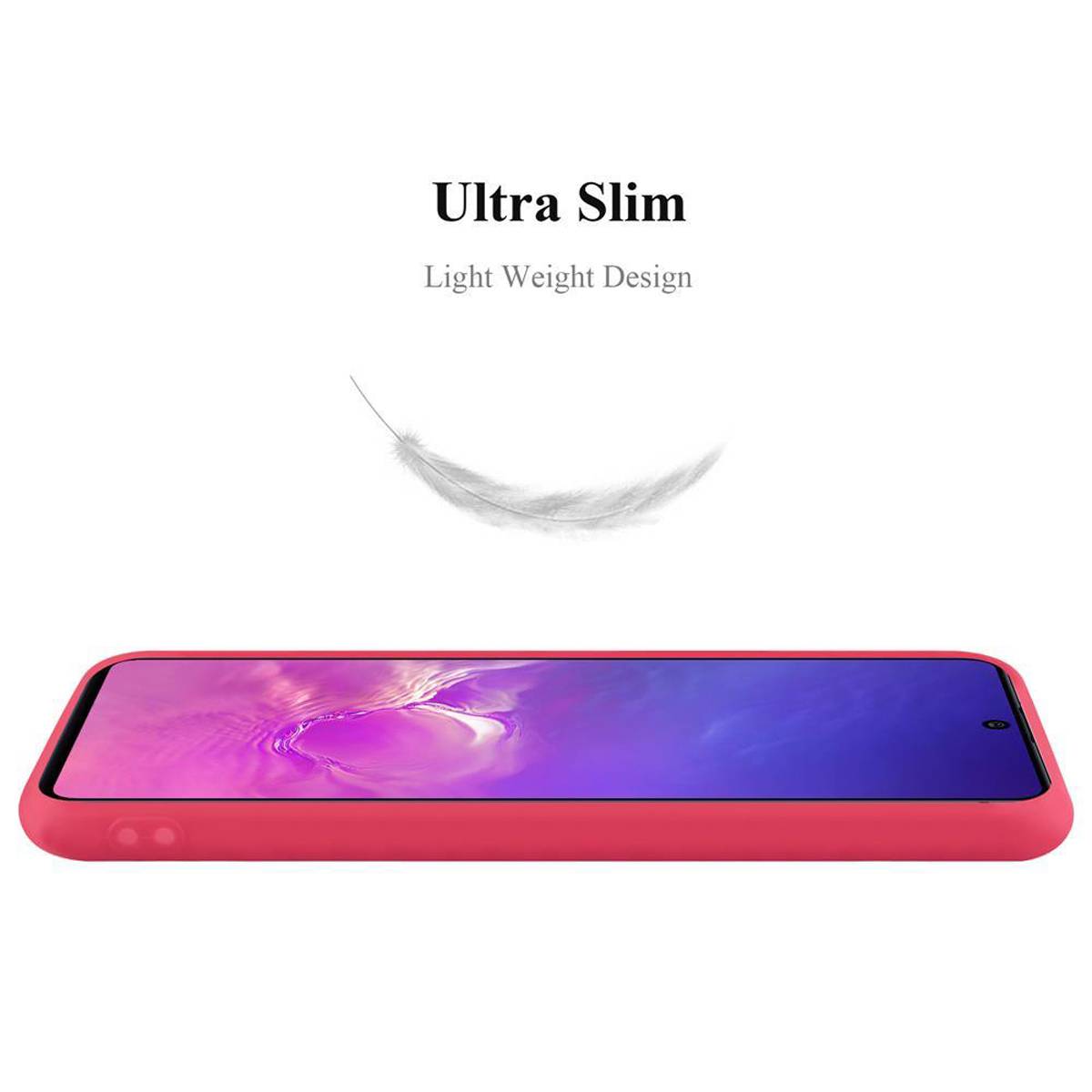 Cadorabo Hülle für Samsung Galaxy A91 / S10 LITE / M80s Schutzhülle in Rot Handyhülle TPU Silikon Etui Case Cover