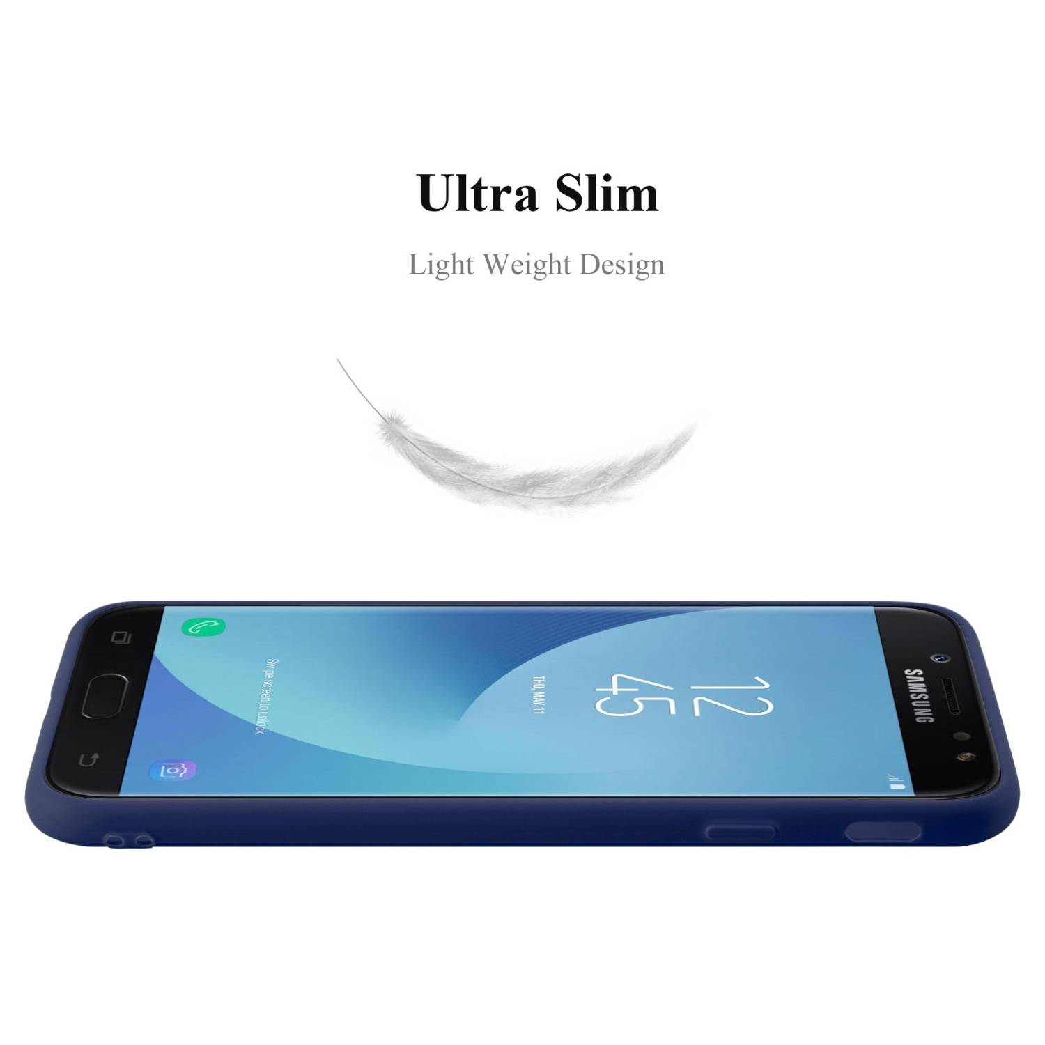 Cadorabo Hülle für Samsung Galaxy J5 2017 US Version Schutzhülle in Blau Handyhülle TPU Silikon Etui Case Cover