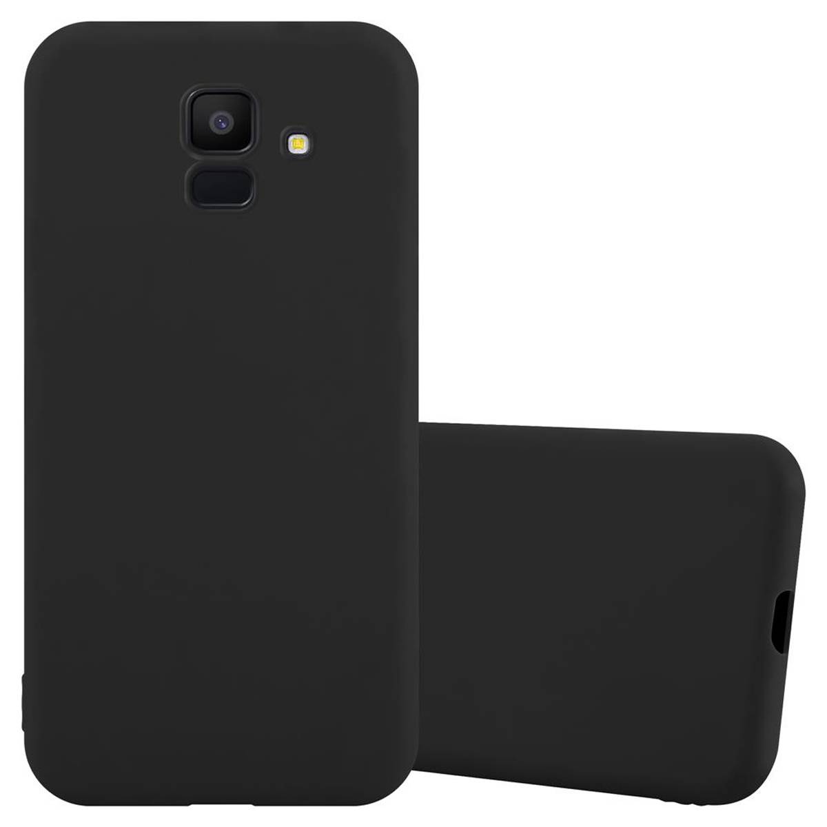 Cadorabo Hülle für Samsung Galaxy J6 2018 Schutzhülle in Schwarz Handyhülle TPU Silikon Etui Case Cover
