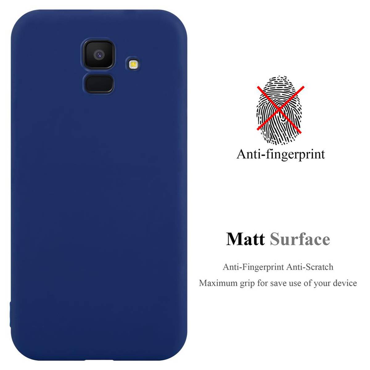 Cadorabo Hülle für Samsung Galaxy J6 2018 Schutzhülle in Blau Handyhülle TPU Silikon Etui Case Cover