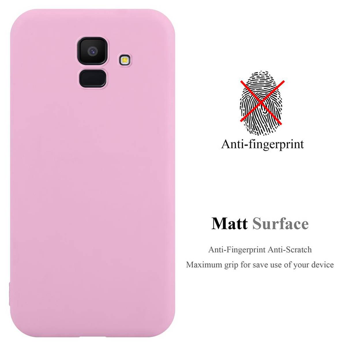 Cadorabo Hülle für Samsung Galaxy J6 2018 Schutzhülle in Rosa Handyhülle TPU Silikon Etui Case Cover
