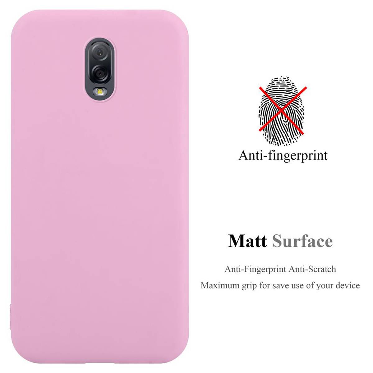 Cadorabo Hülle für Samsung Galaxy J7 PLUS / C8 Schutzhülle in Rosa Handyhülle TPU Silikon Etui Case Cover