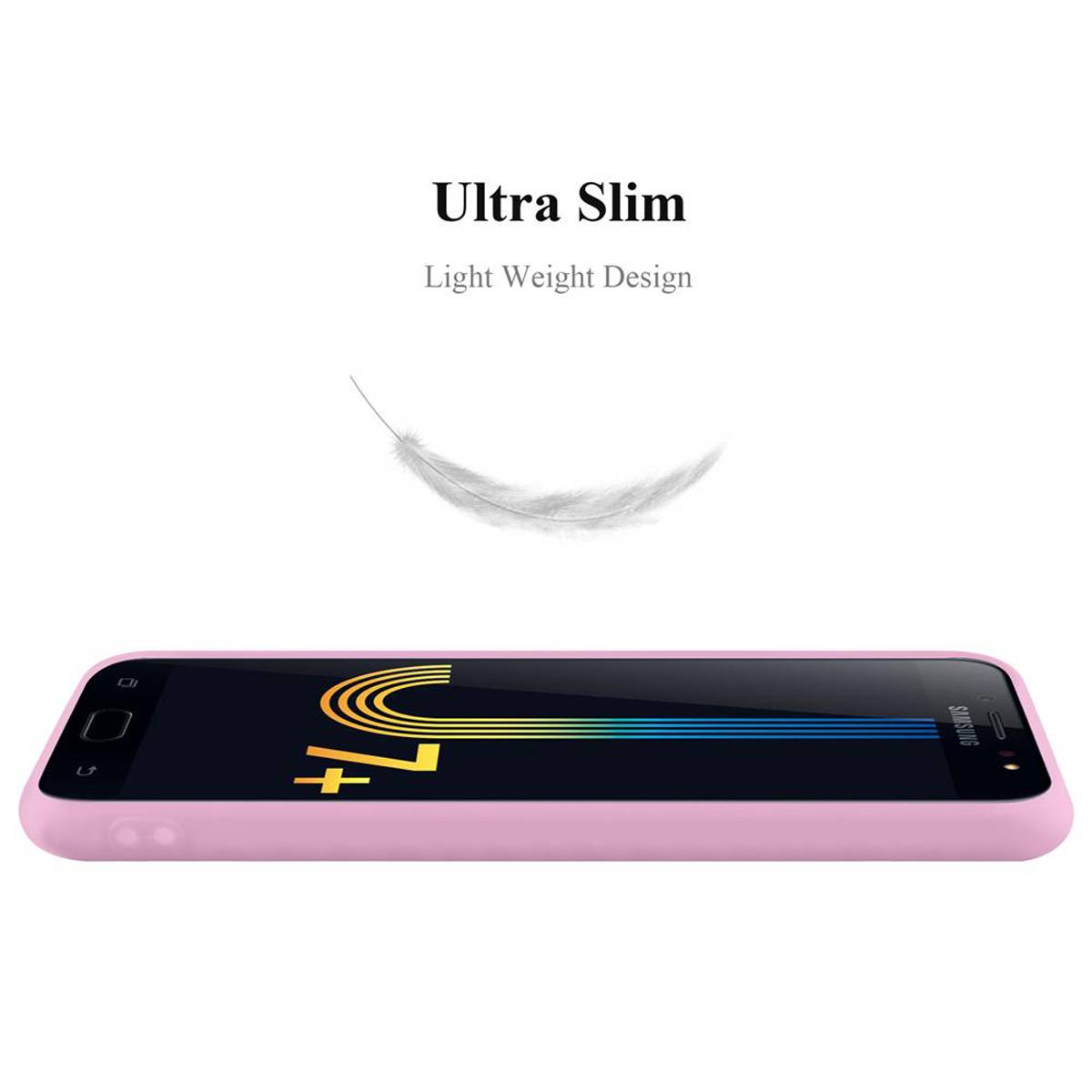 Cadorabo Hülle für Samsung Galaxy J7 PLUS / C8 Schutzhülle in Rosa Handyhülle TPU Silikon Etui Case Cover
