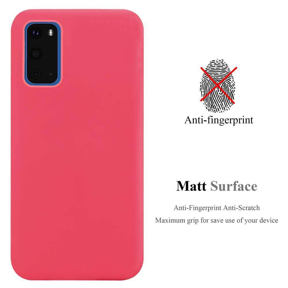 Cadorabo Hülle für Samsung Galaxy S20 Schutzhülle in Rot Handyhülle TPU Silikon Etui Case Cover