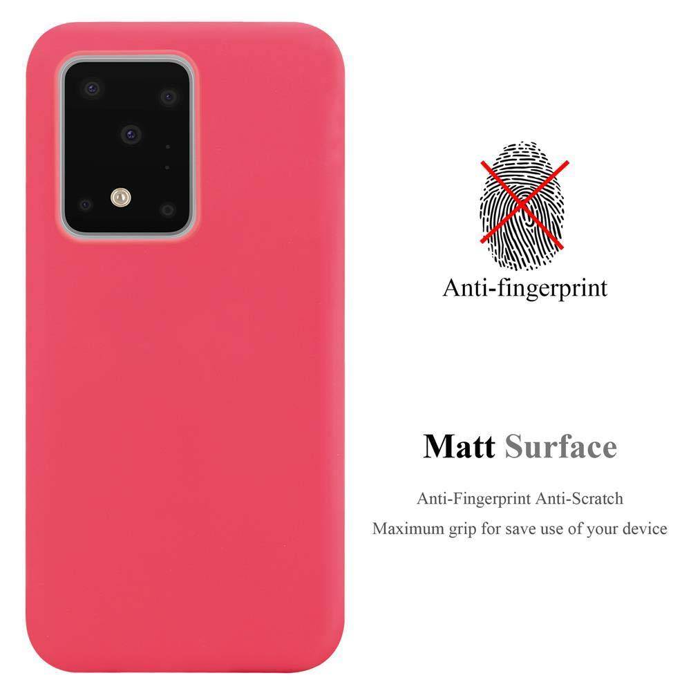 Cadorabo Hülle für Samsung Galaxy S20 ULTRA Schutzhülle in Rot Handyhülle TPU Silikon Etui Case Cover