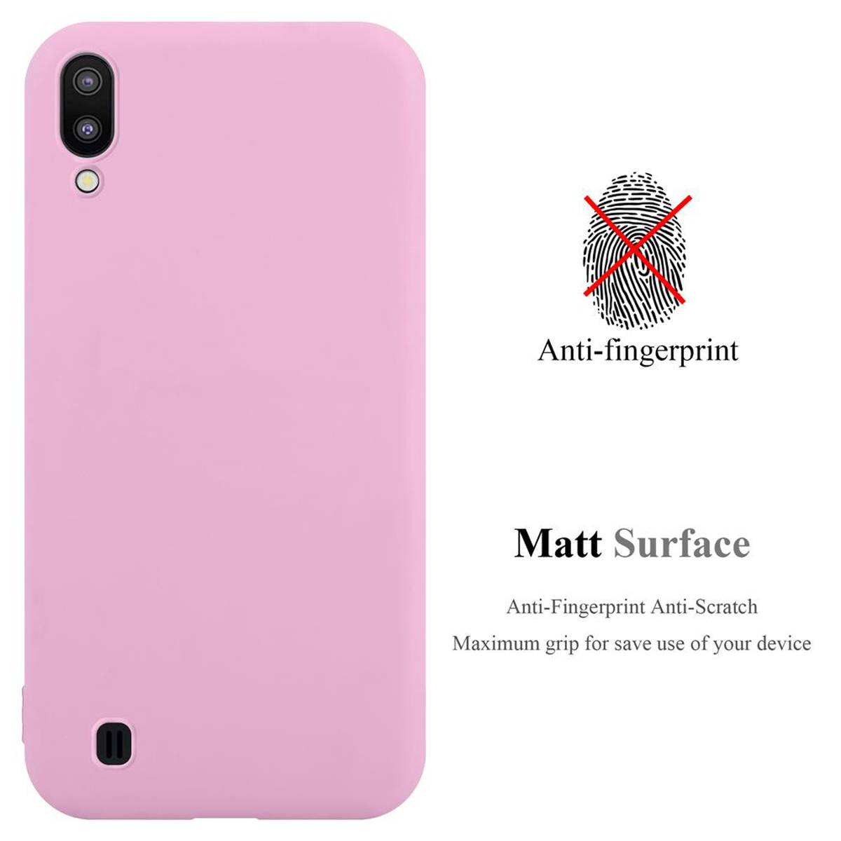 Cadorabo Hülle für Samsung Galaxy A10 / M10 Schutzhülle in Rosa Handyhülle TPU Silikon Etui Case Cover