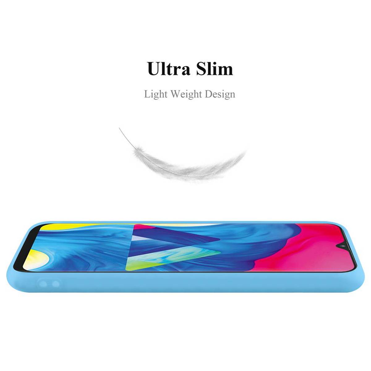 Cadorabo Hülle für Samsung Galaxy A10 / M10 Schutzhülle in Blau Handyhülle TPU Silikon Etui Case Cover