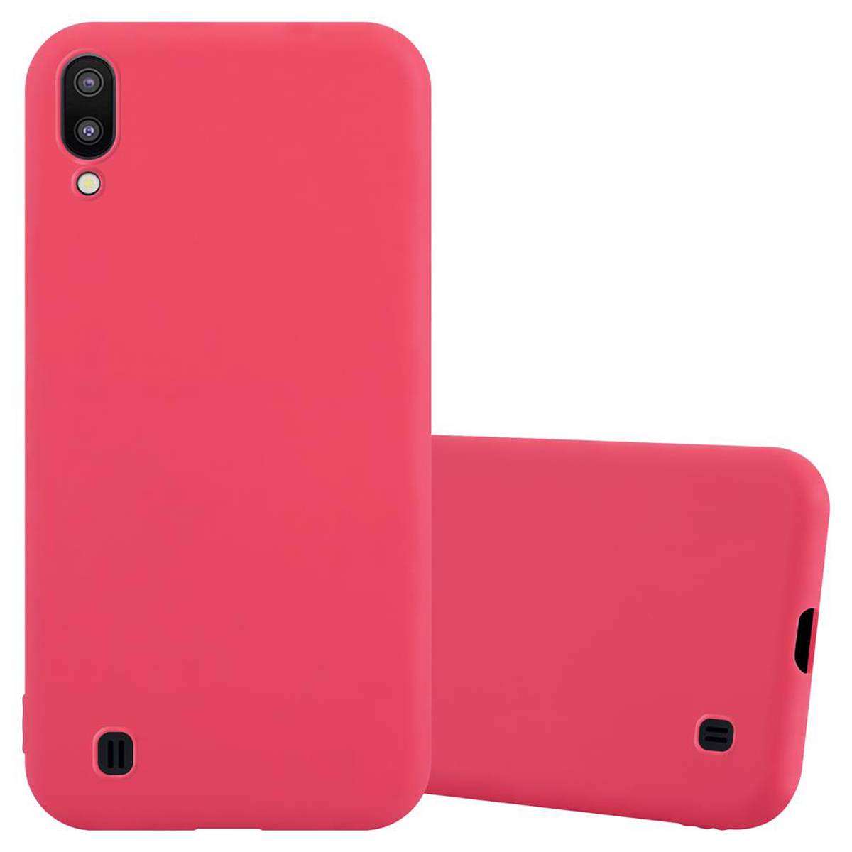 Cadorabo Hülle für Samsung Galaxy A10 / M10 Schutzhülle in Rot Handyhülle TPU Silikon Etui Case Cover