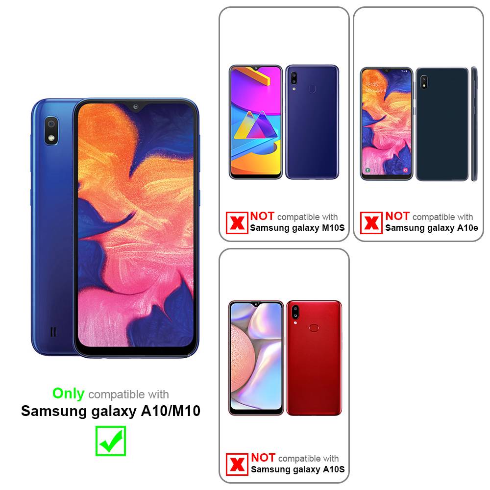 Cadorabo Hülle für Samsung Galaxy A10 / M10 Schutzhülle in Rot Handyhülle TPU Silikon Etui Case Cover