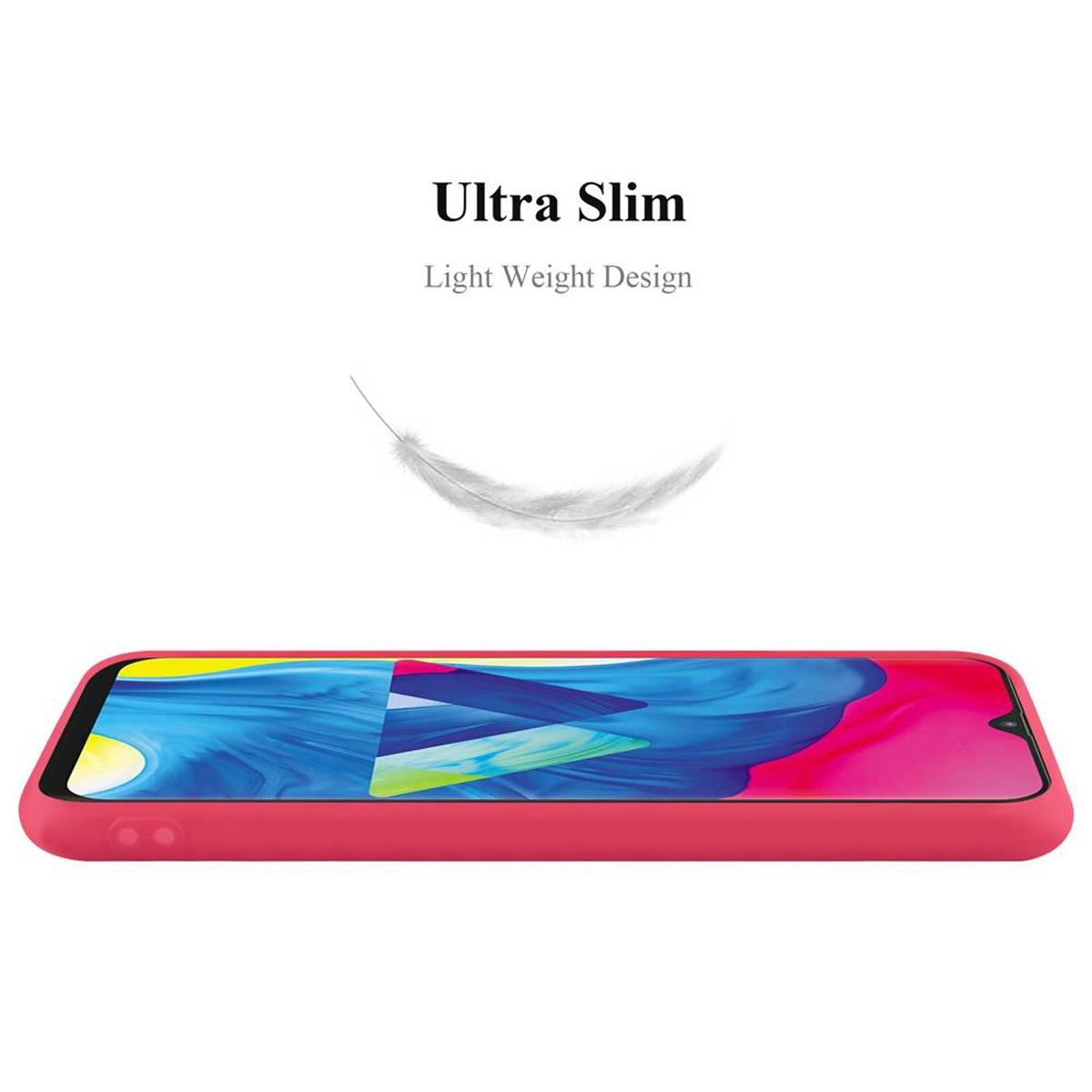Cadorabo Hülle für Samsung Galaxy A10 / M10 Schutzhülle in Rot Handyhülle TPU Silikon Etui Case Cover