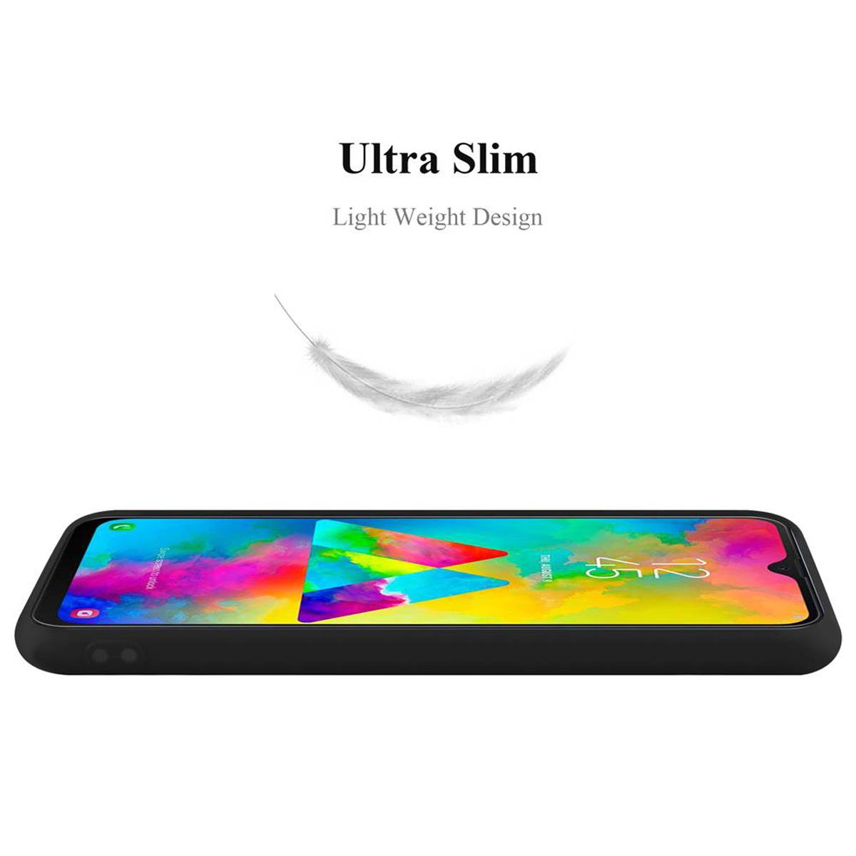 Cadorabo Hülle für Samsung Galaxy M20 Schutzhülle in Schwarz Handyhülle TPU Silikon Etui Case Cover