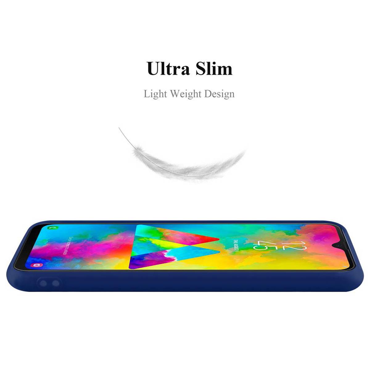 Cadorabo Hülle für Samsung Galaxy M20 Schutzhülle in Blau Handyhülle TPU Silikon Etui Case Cover