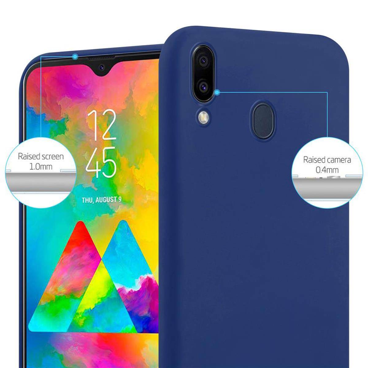Cadorabo Hülle für Samsung Galaxy M20 Schutzhülle in Blau Handyhülle TPU Silikon Etui Case Cover