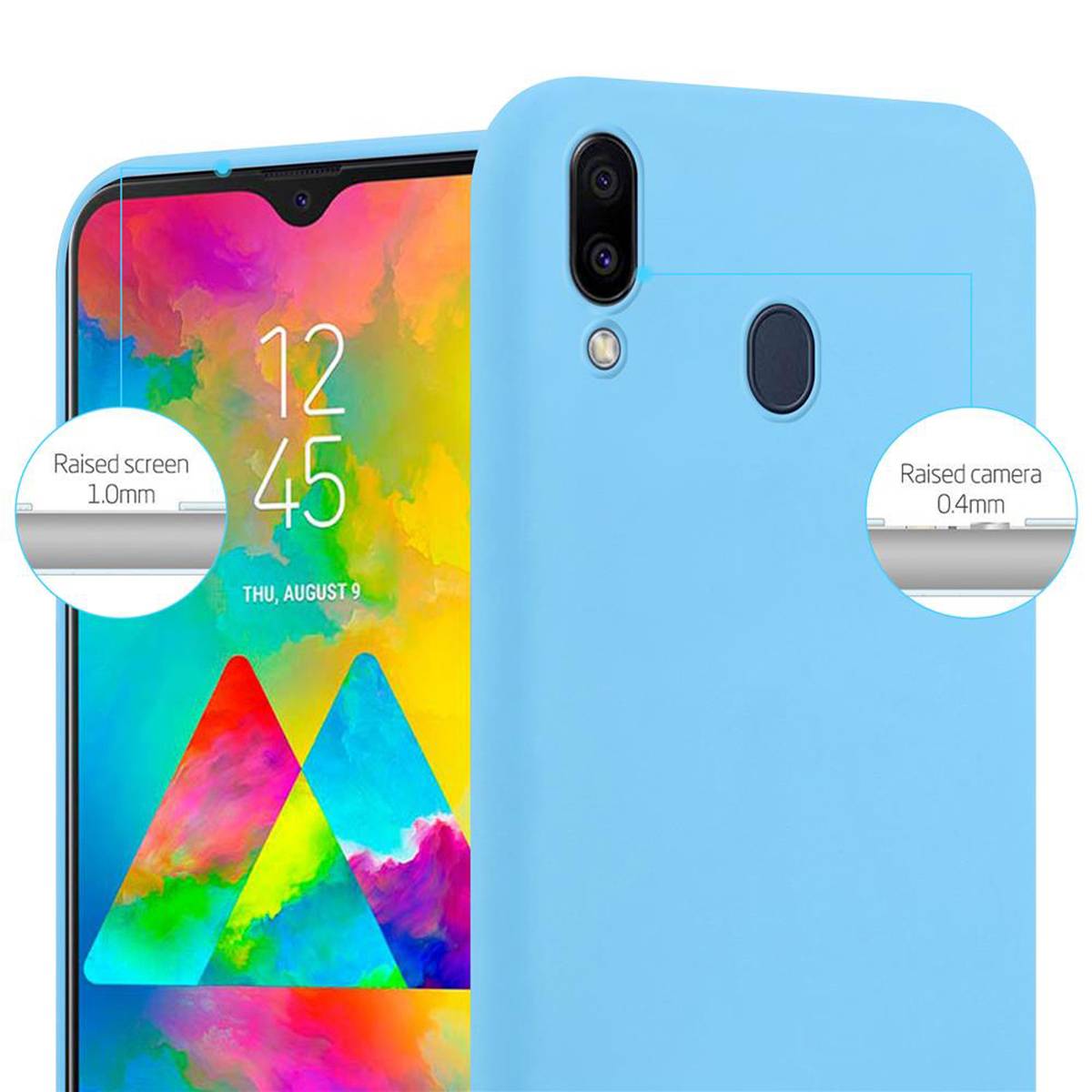 Cadorabo Hülle für Samsung Galaxy M20 Schutzhülle in Blau Handyhülle TPU Silikon Etui Case Cover