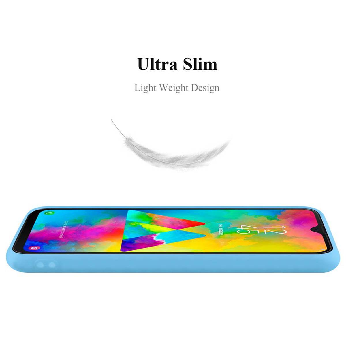 Cadorabo Hülle für Samsung Galaxy M20 Schutzhülle in Blau Handyhülle TPU Silikon Etui Case Cover