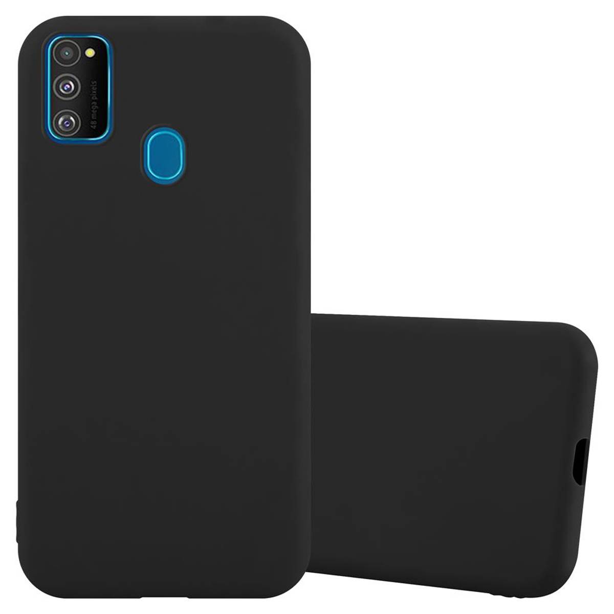 Cadorabo Hülle für Samsung Galaxy M21 / M30s Schutzhülle in Schwarz Handyhülle TPU Silikon Etui Case Cover