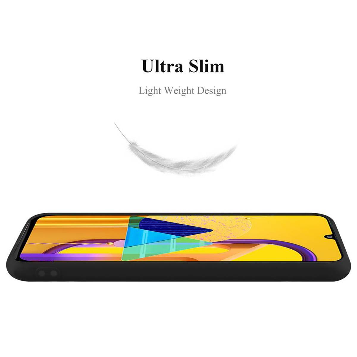 Cadorabo Hülle für Samsung Galaxy M21 / M30s Schutzhülle in Schwarz Handyhülle TPU Silikon Etui Case Cover