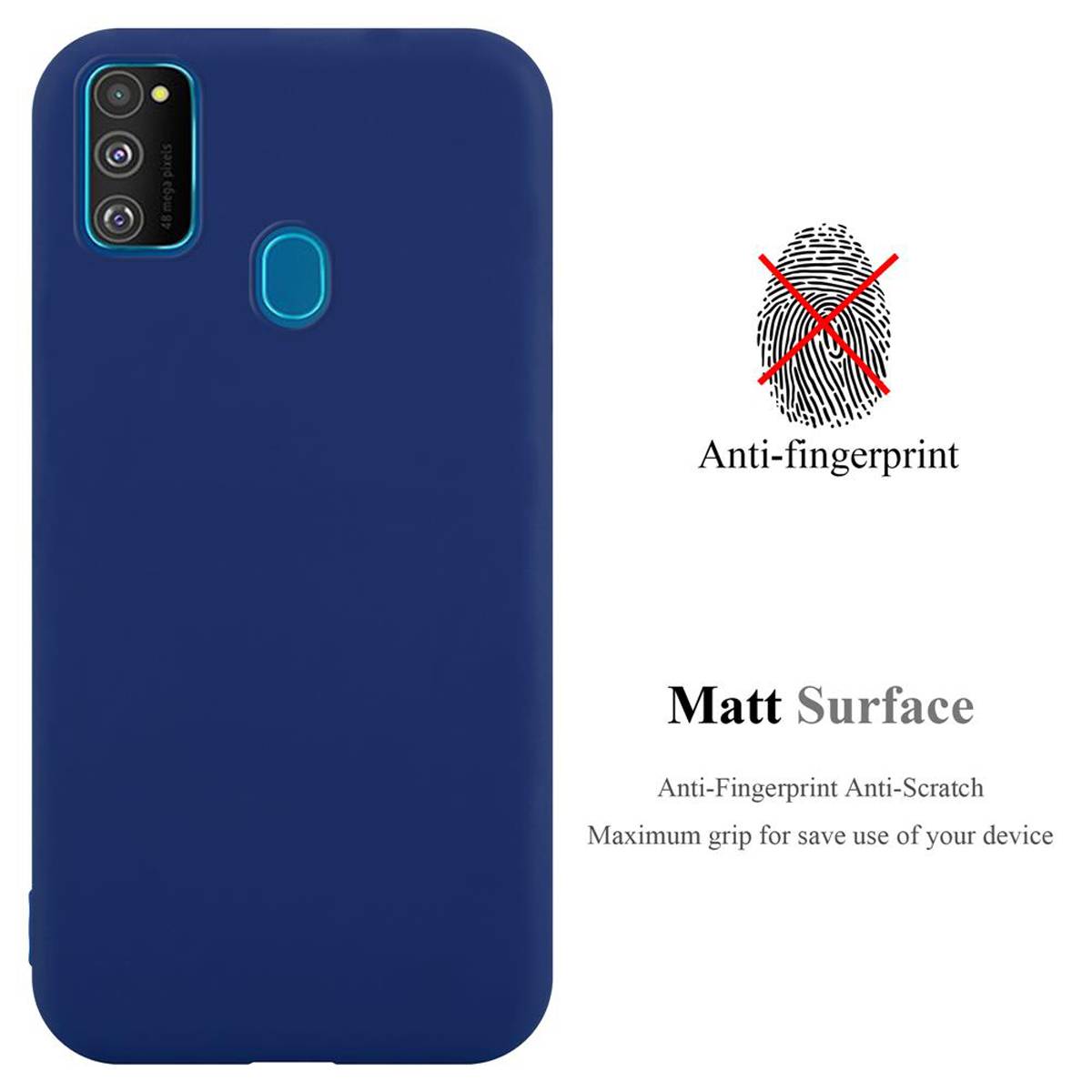 Cadorabo Hülle für Samsung Galaxy M21 / M30s Schutzhülle in Blau Handyhülle TPU Silikon Etui Case Cover