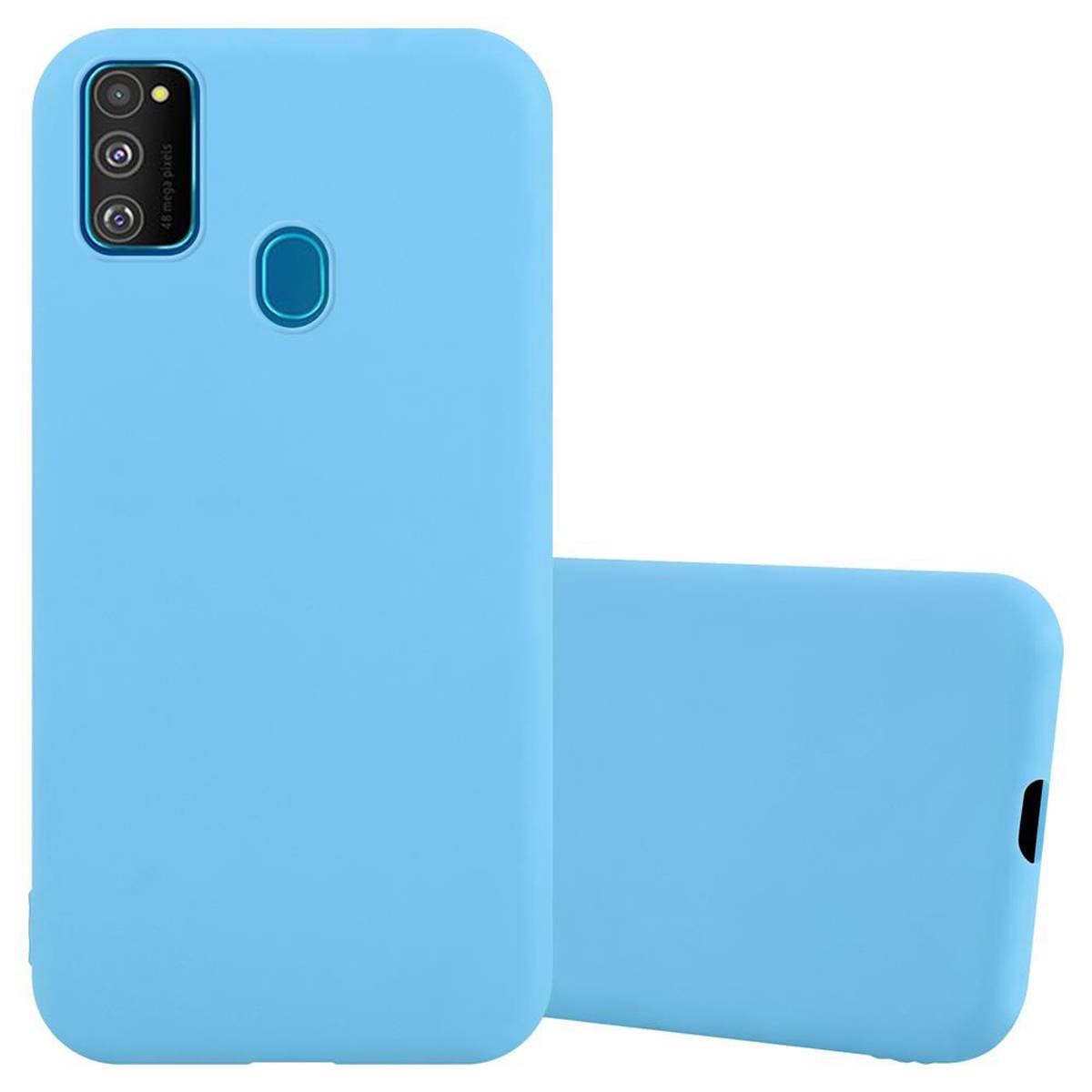Cadorabo Hülle für Samsung Galaxy M21 / M30s Schutzhülle in Blau Handyhülle TPU Silikon Etui Case Cover
