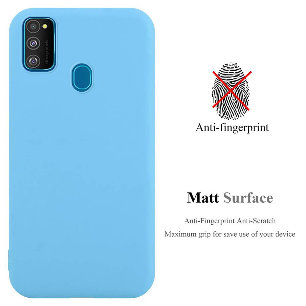 Cadorabo Hülle für Samsung Galaxy M21 / M30s Schutzhülle in Blau Handyhülle TPU Silikon Etui Case Cover