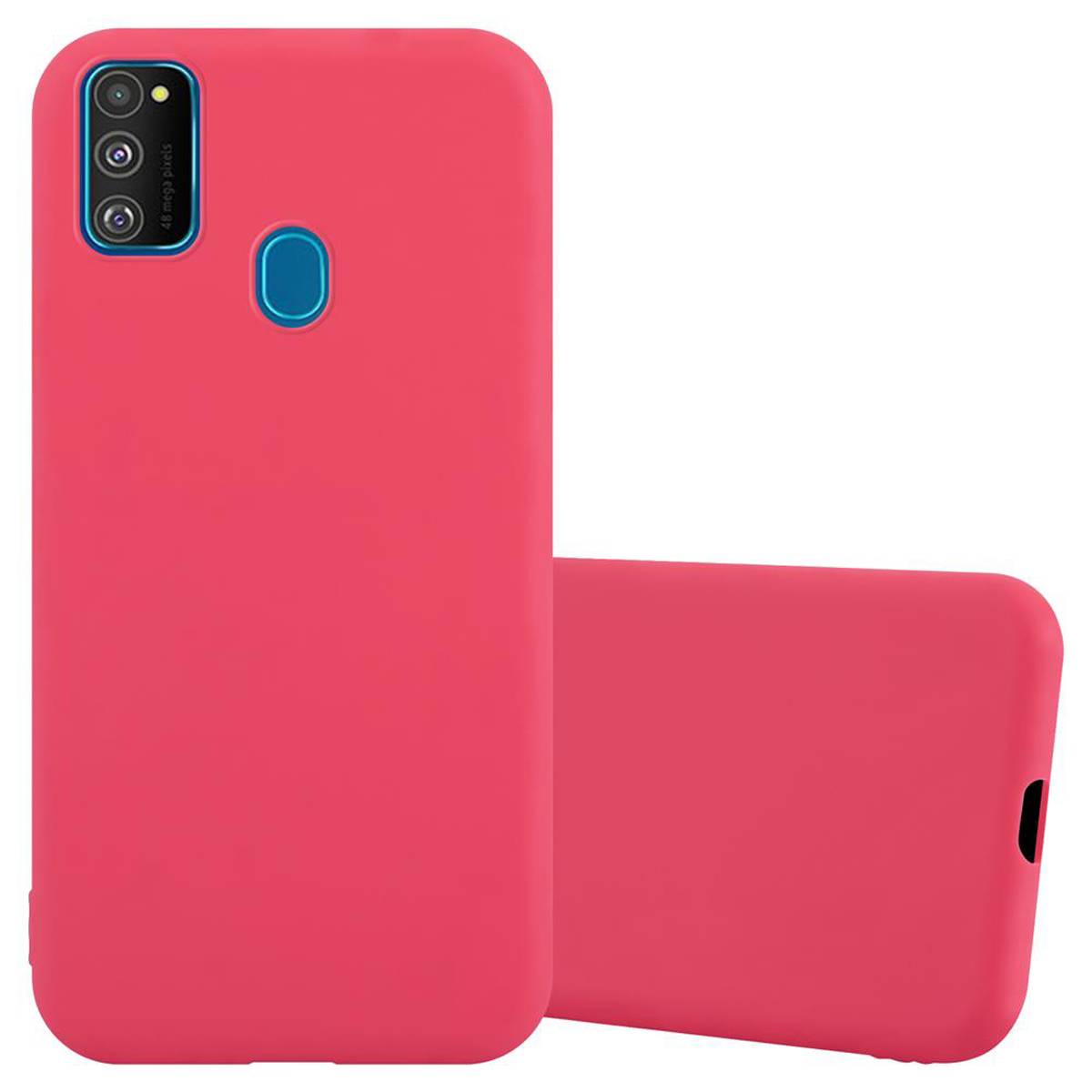 Cadorabo Hülle für Samsung Galaxy M21 / M30s Schutzhülle in Rot Handyhülle TPU Silikon Etui Case Cover