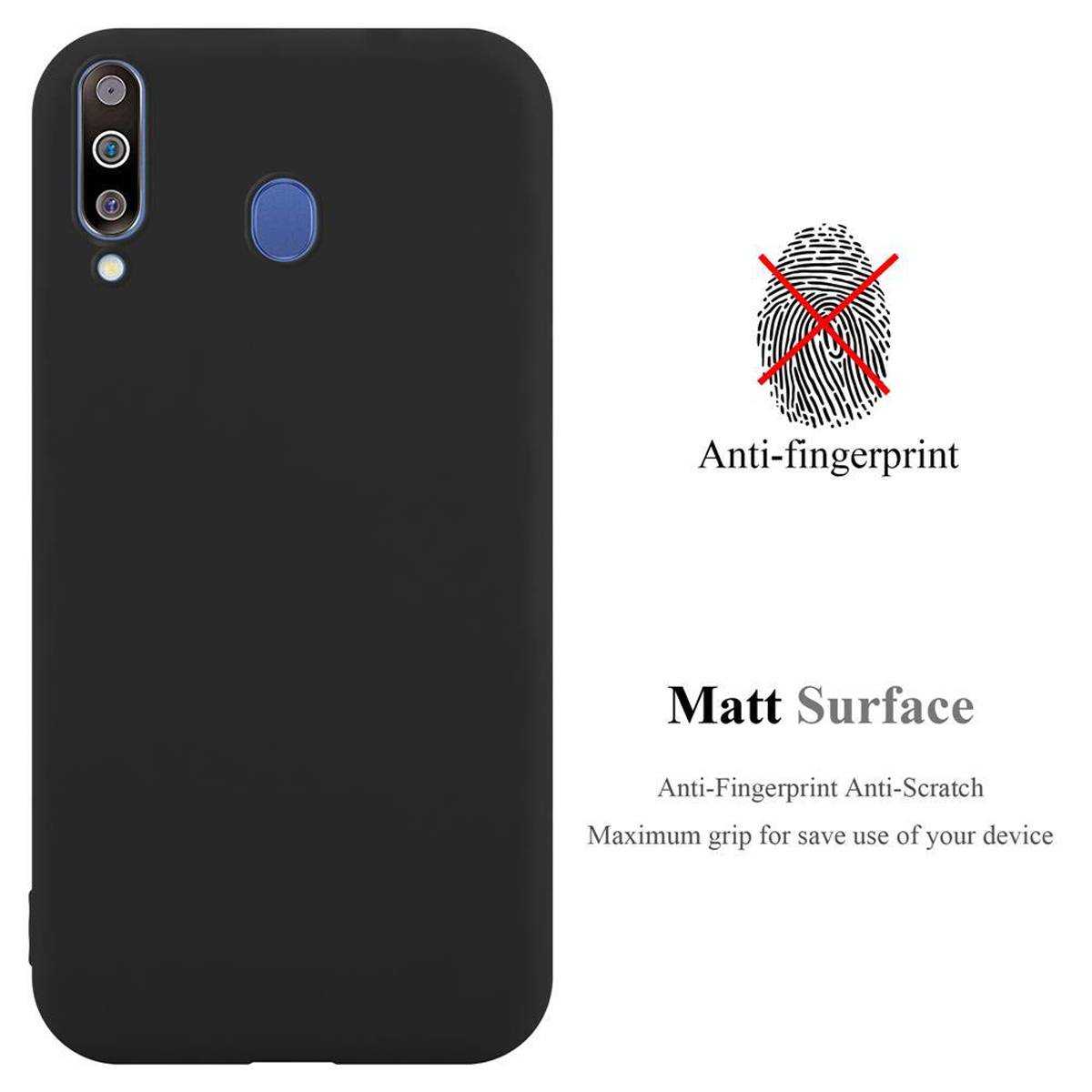 Cadorabo Hülle für Samsung Galaxy M30 / A40s Schutzhülle in Schwarz Handyhülle TPU Silikon Etui Case Cover