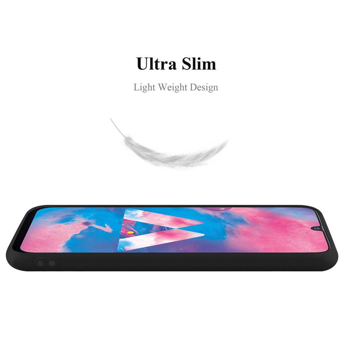 Cadorabo Hülle für Samsung Galaxy M30 / A40s Schutzhülle in Schwarz Handyhülle TPU Silikon Etui Case Cover