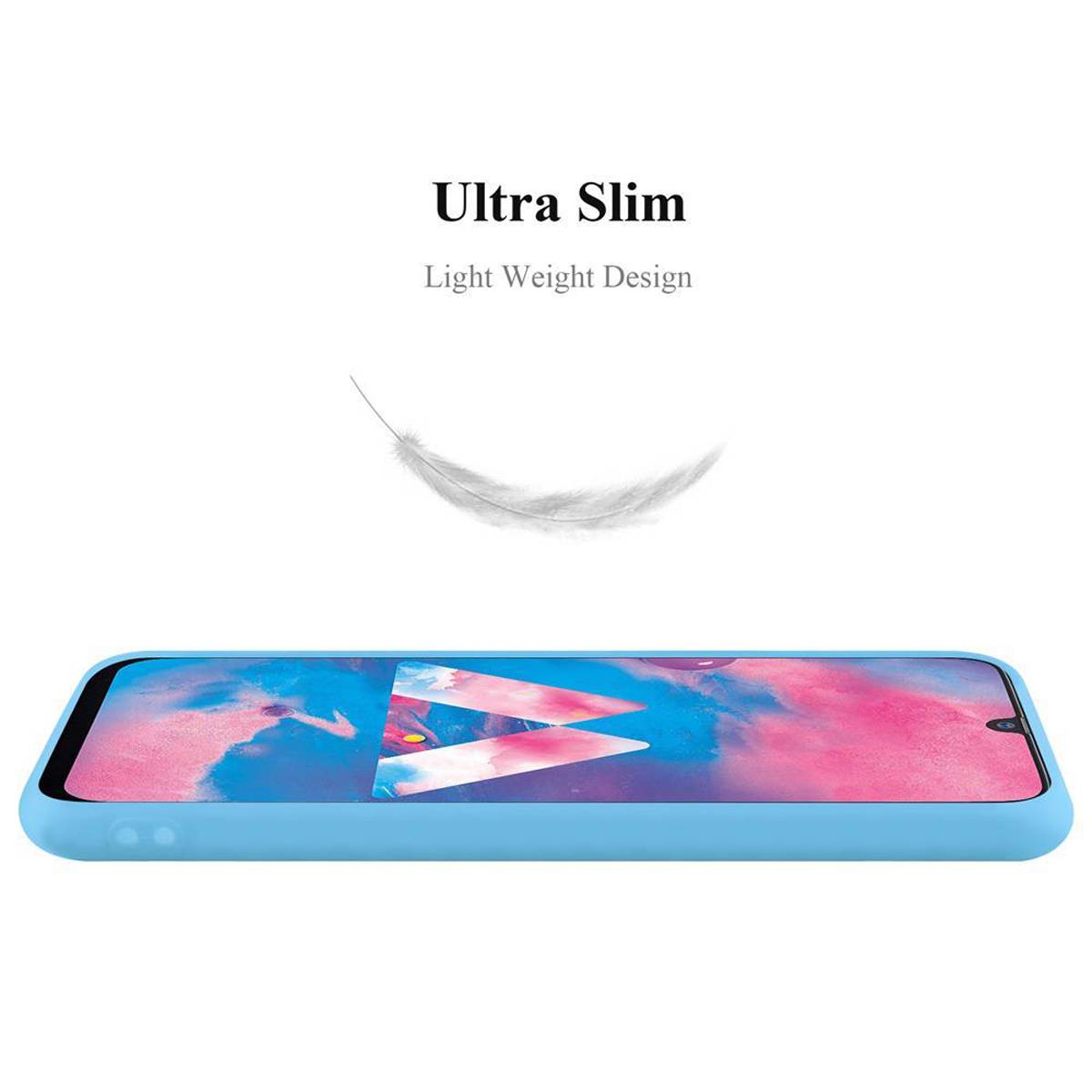 Cadorabo Hülle für Samsung Galaxy M30 / A40s Schutzhülle in Blau Handyhülle TPU Silikon Etui Case Cover