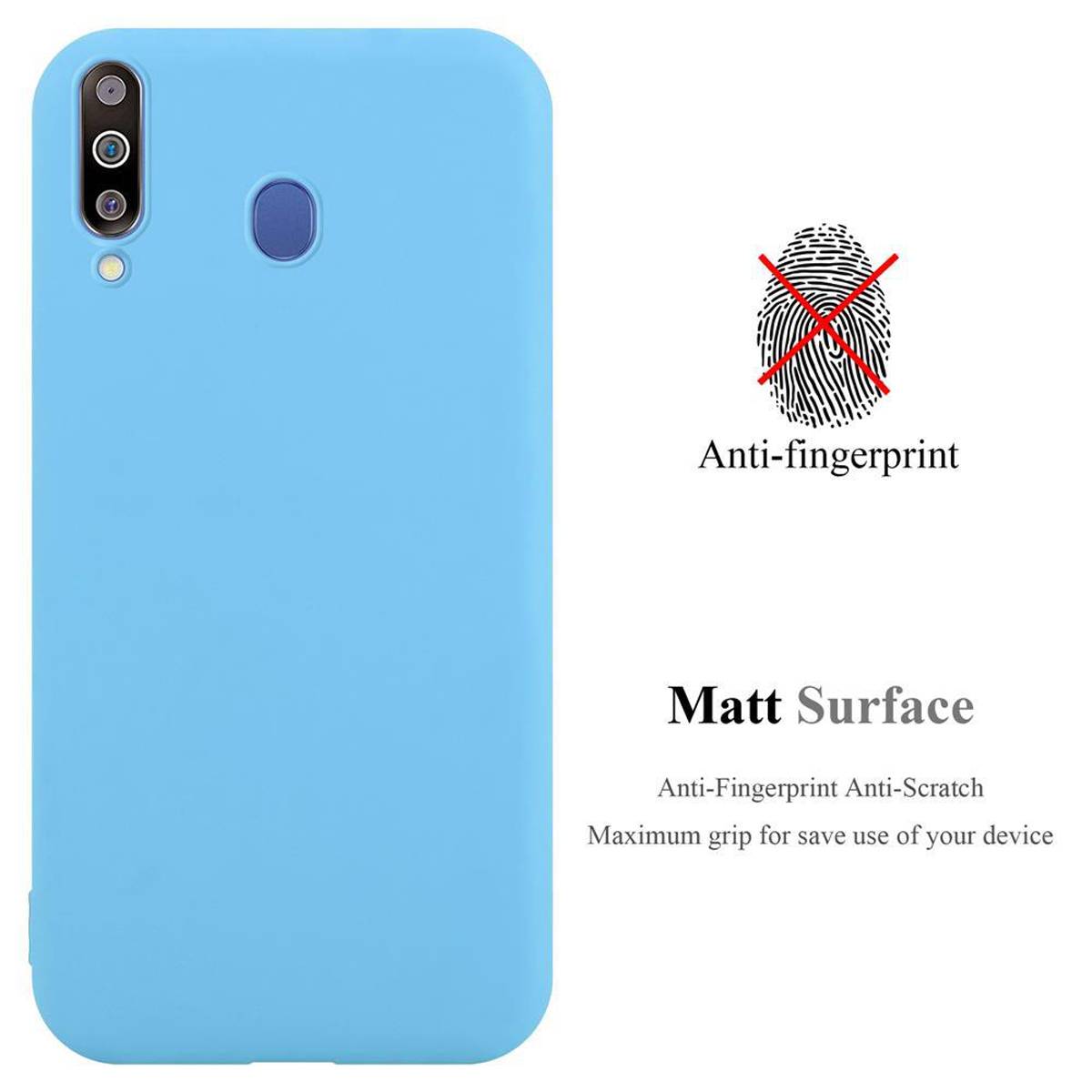 Cadorabo Hülle für Samsung Galaxy M30 / A40s Schutzhülle in Blau Handyhülle TPU Silikon Etui Case Cover