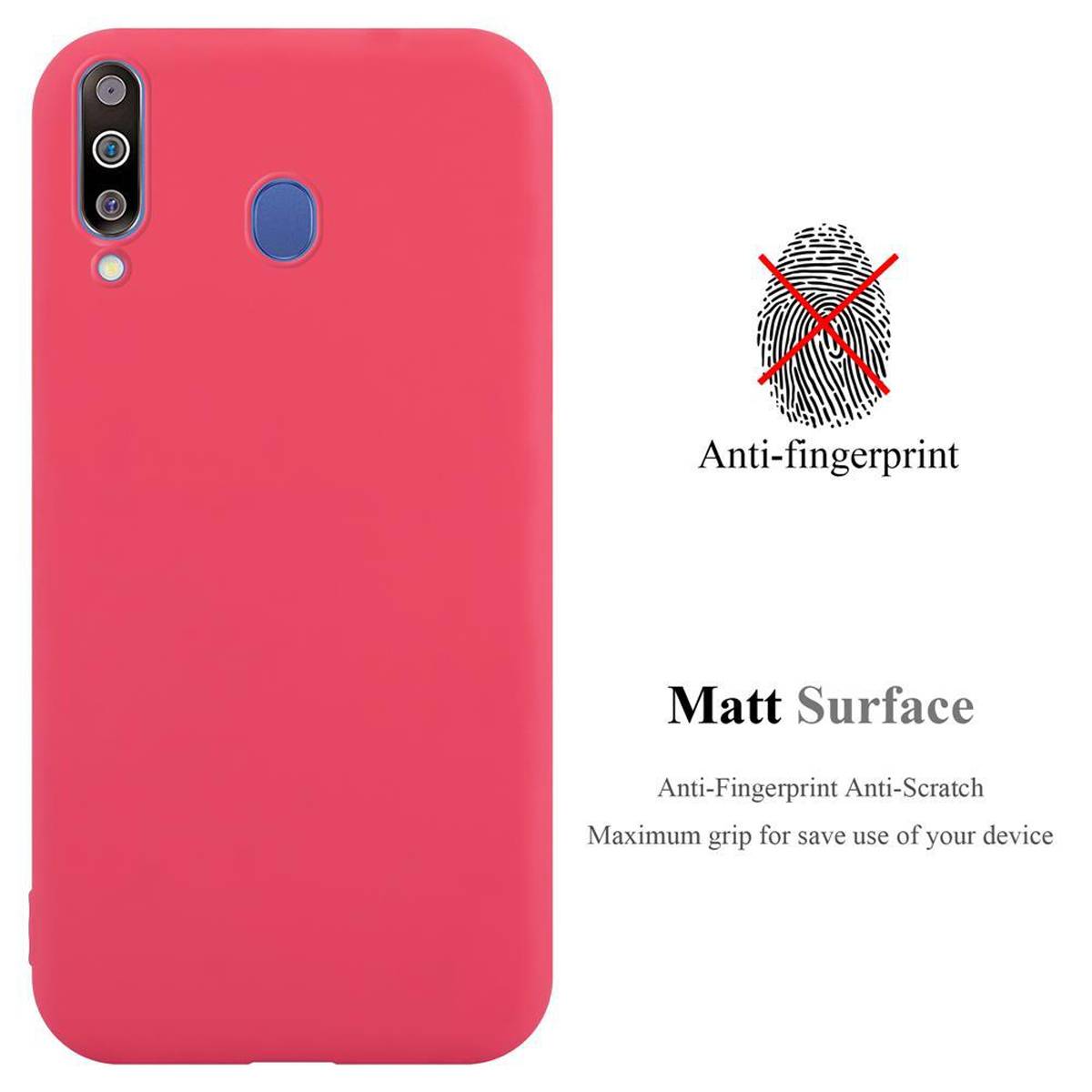Cadorabo Hülle für Samsung Galaxy M30 / A40s Schutzhülle in Rot Handyhülle TPU Silikon Etui Case Cover