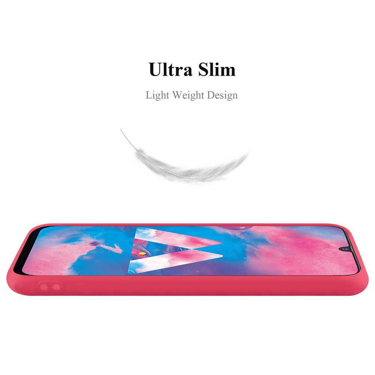Cadorabo Hülle für Samsung Galaxy M30 / A40s Schutzhülle in Rot Handyhülle TPU Silikon Etui Case Cover
