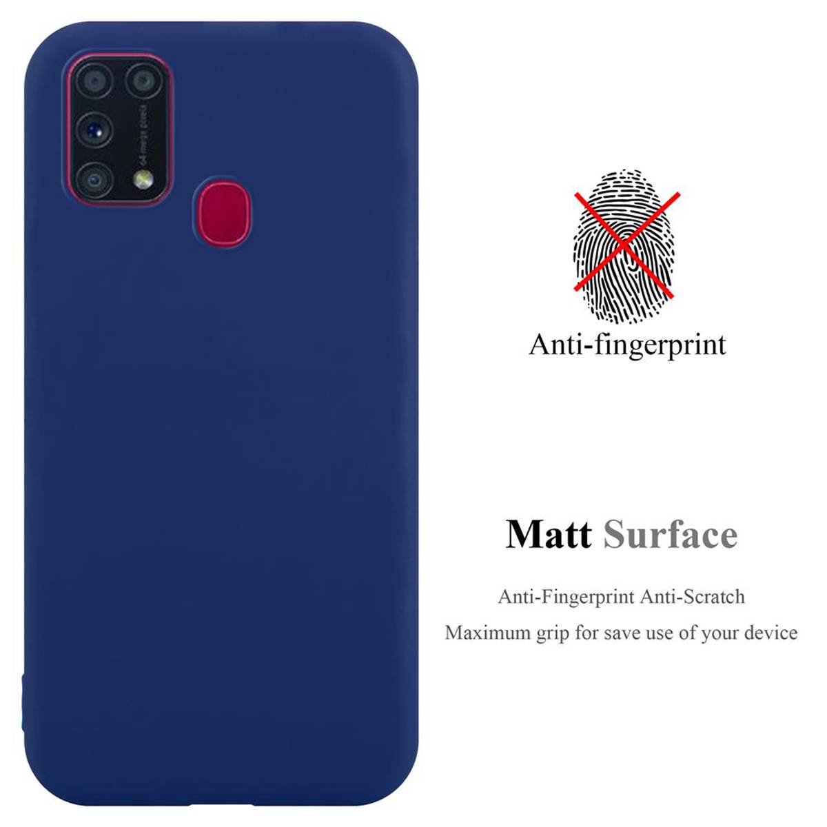 Cadorabo Hülle für Samsung Galaxy M31 Schutzhülle in Blau Handyhülle TPU Silikon Etui Case Cover