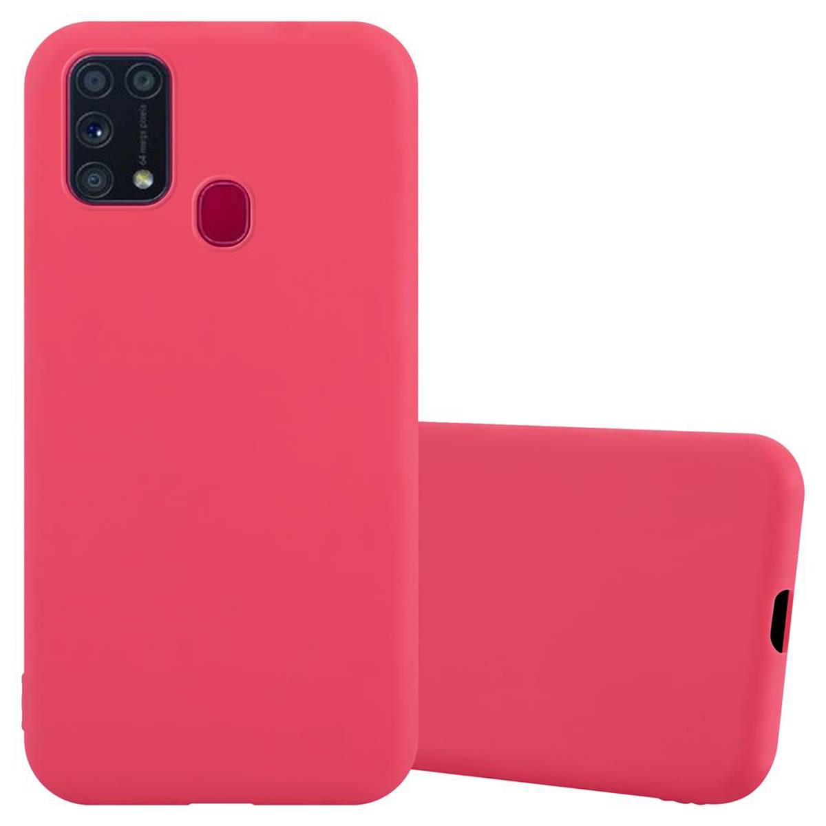 Cadorabo Hülle für Samsung Galaxy M31 Schutzhülle in Rot Handyhülle TPU Silikon Etui Case Cover