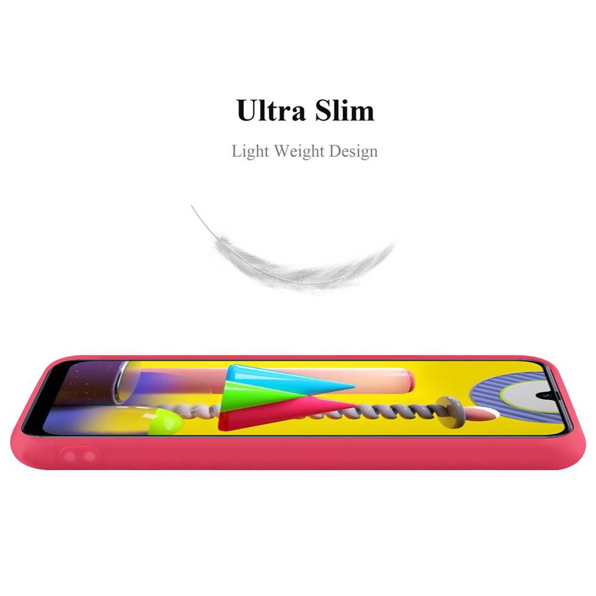 Cadorabo Hülle für Samsung Galaxy M31 Schutzhülle in Rot Handyhülle TPU Silikon Etui Case Cover