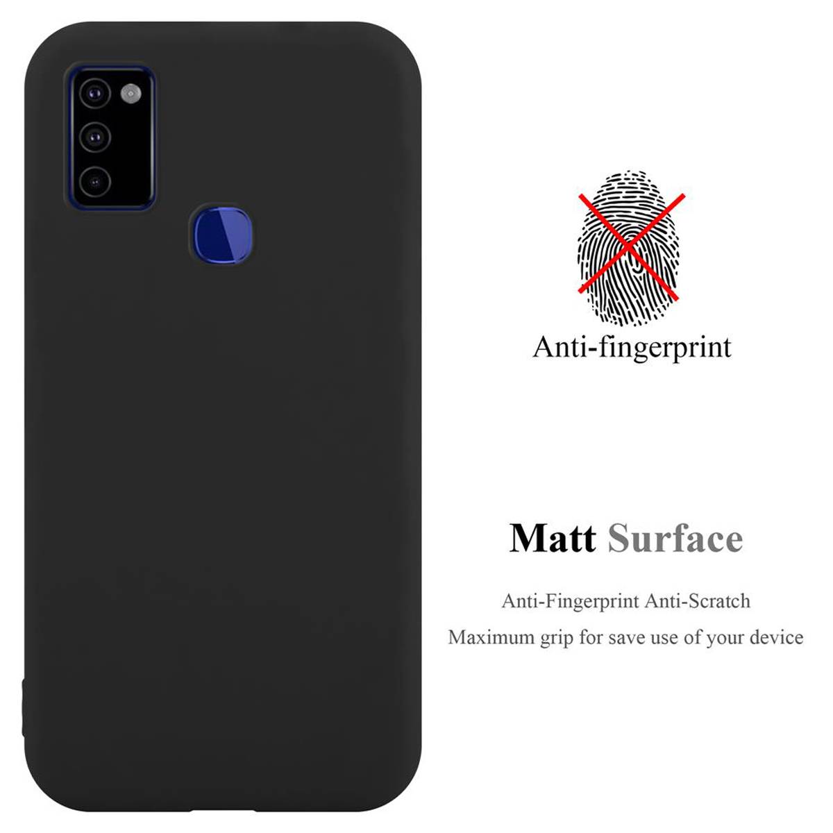 Cadorabo Hülle für Samsung Galaxy M51 US Version Schutzhülle in Schwarz Handyhülle TPU Silikon Etui Case Cover