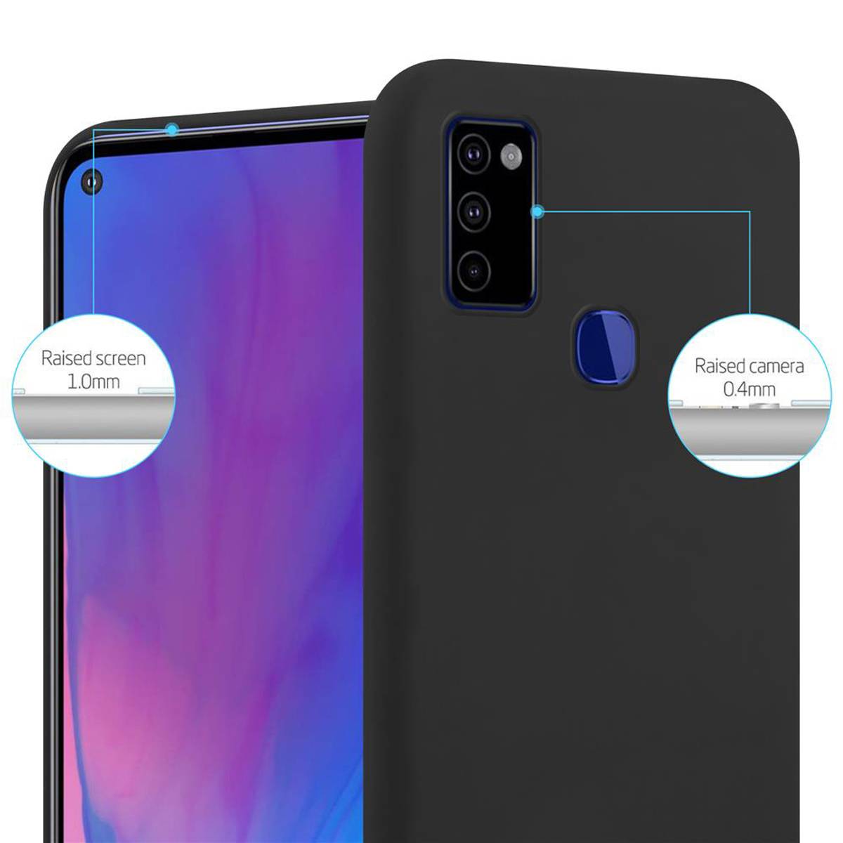 Cadorabo Hülle für Samsung Galaxy M51 US Version Schutzhülle in Schwarz Handyhülle TPU Silikon Etui Case Cover