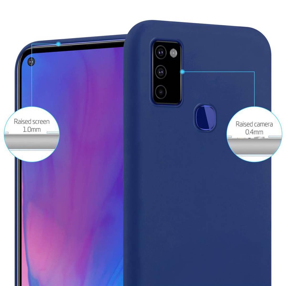 Cadorabo Hülle für Samsung Galaxy M51 US Version Schutzhülle in Blau Handyhülle TPU Silikon Etui Case Cover