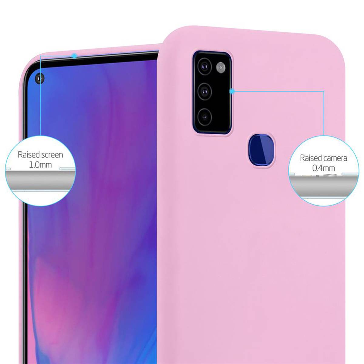 Cadorabo Hülle für Samsung Galaxy M51 US Version Schutzhülle in Rosa Handyhülle TPU Silikon Etui Case Cover