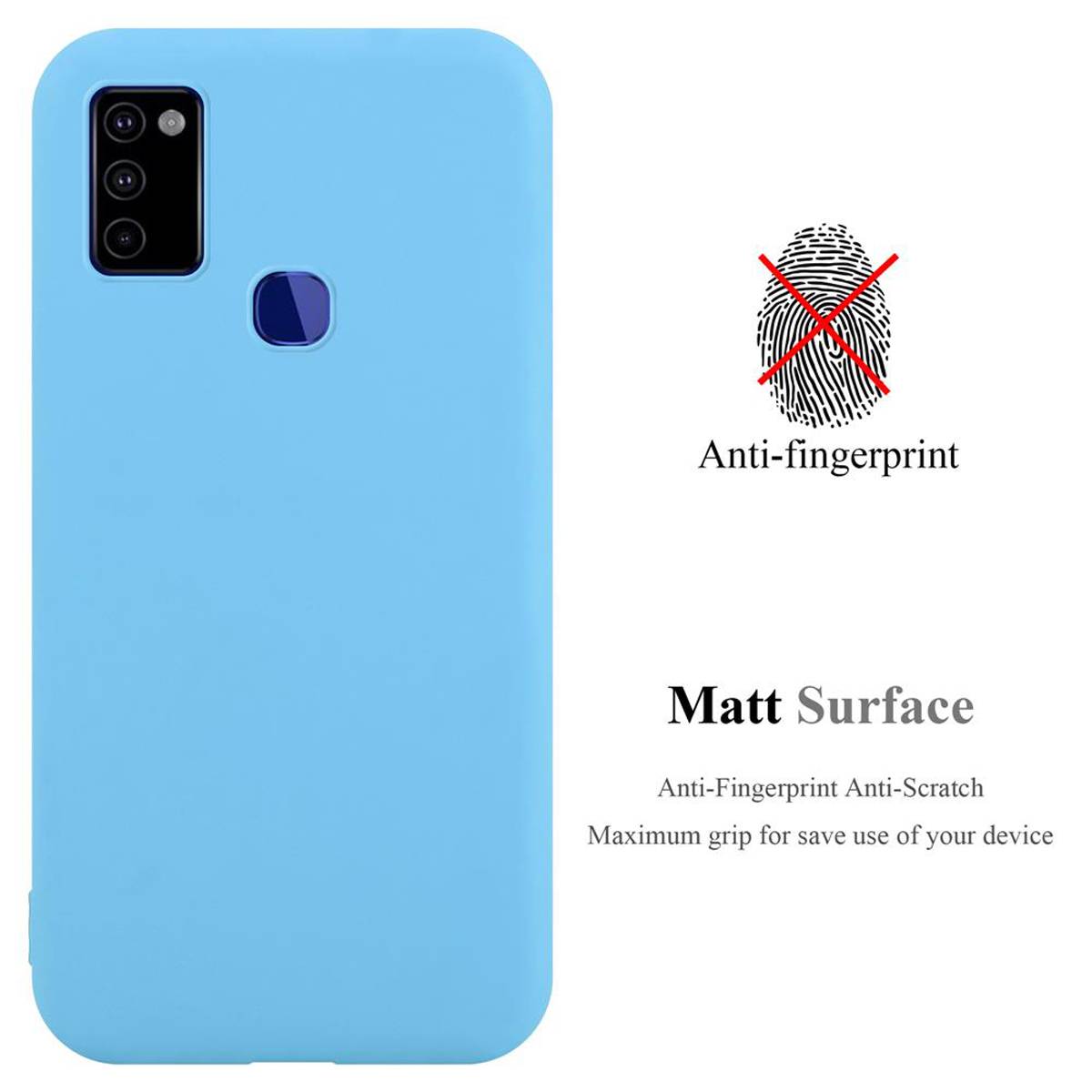 Cadorabo Hülle für Samsung Galaxy M51 US Version Schutzhülle in Blau Handyhülle TPU Silikon Etui Case Cover