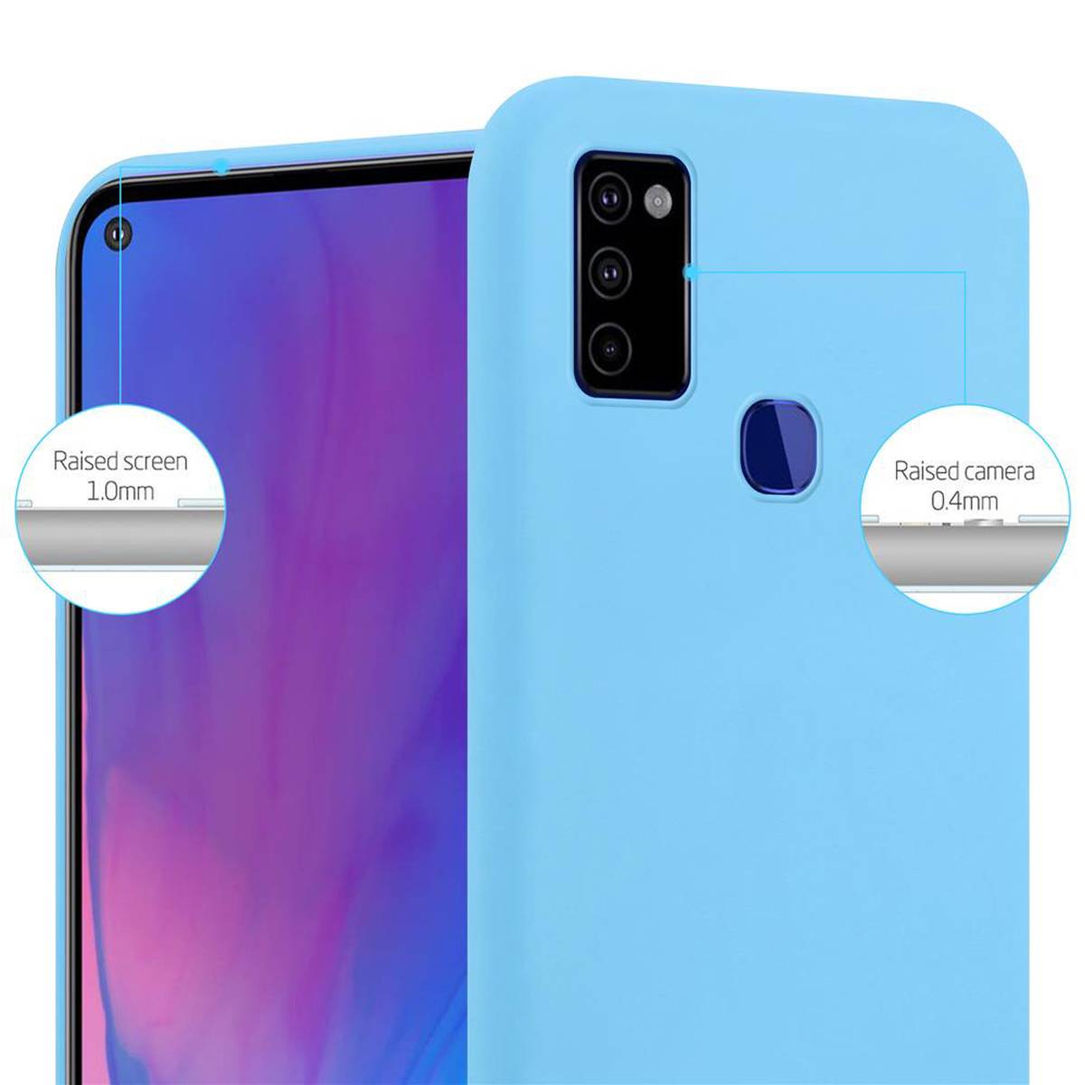 Cadorabo Hülle für Samsung Galaxy M51 US Version Schutzhülle in Blau Handyhülle TPU Silikon Etui Case Cover
