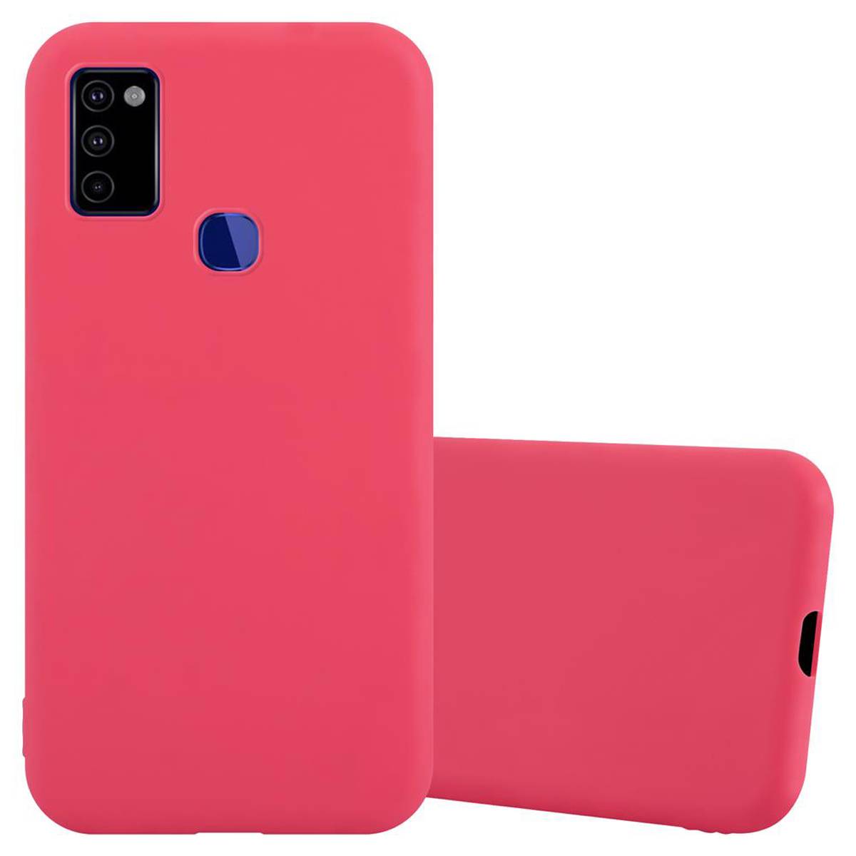 Cadorabo Hülle für Samsung Galaxy M51 US Version Schutzhülle in Rot Handyhülle TPU Silikon Etui Case Cover