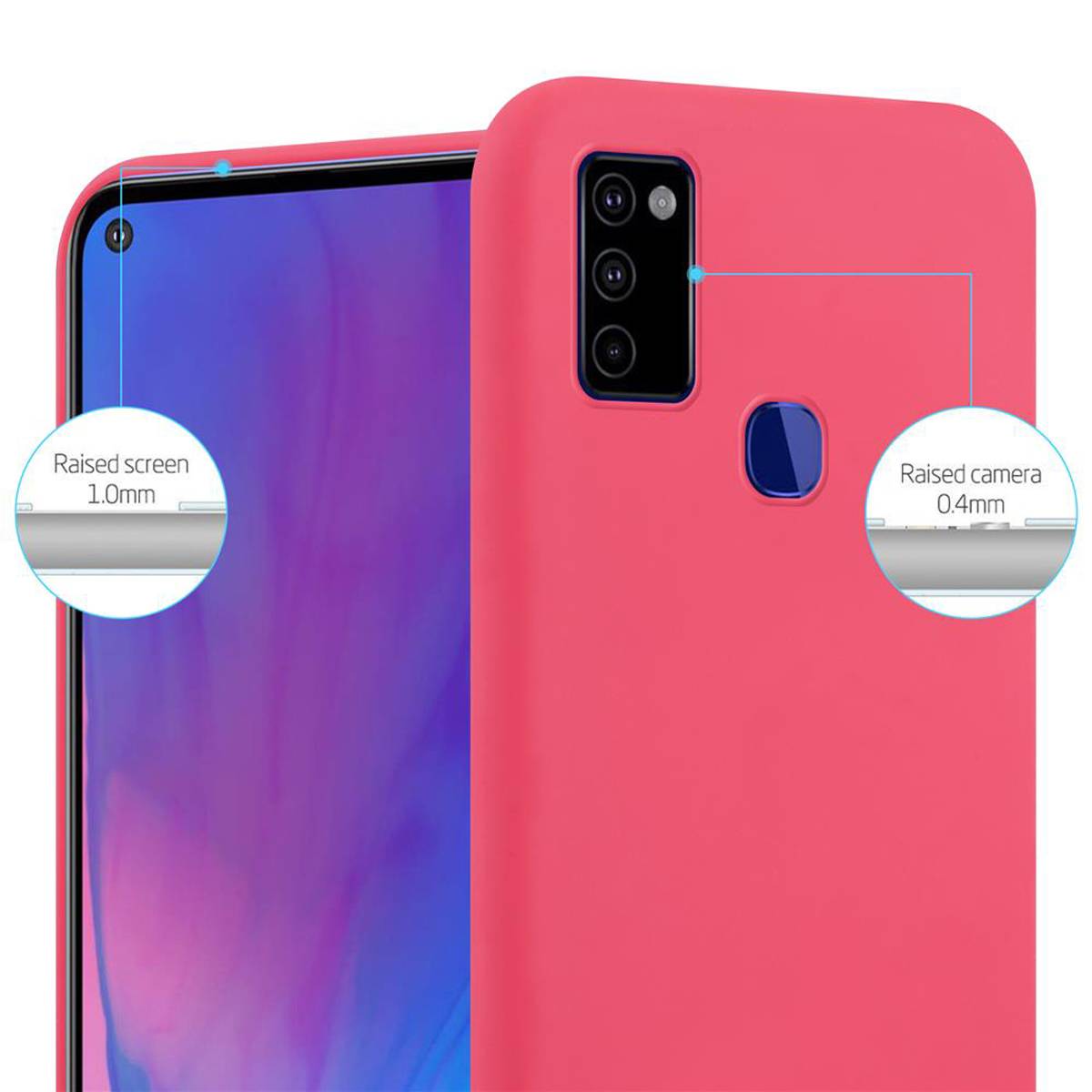 Cadorabo Hülle für Samsung Galaxy M51 US Version Schutzhülle in Rot Handyhülle TPU Silikon Etui Case Cover