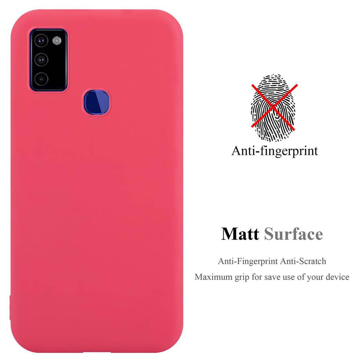 Cadorabo Hülle für Samsung Galaxy M51 US Version Schutzhülle in Rot Handyhülle TPU Silikon Etui Case Cover