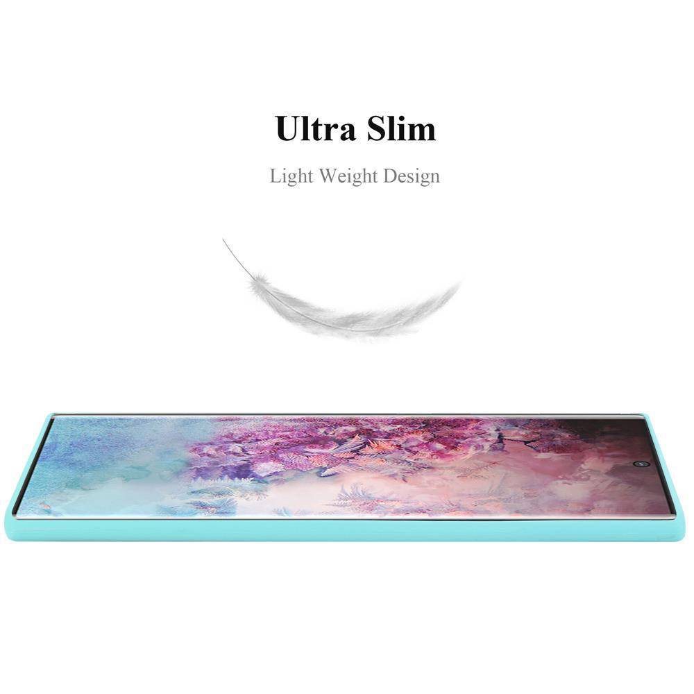 Cadorabo Hülle für Samsung Galaxy NOTE 10 PLUS Schutzhülle in Blau Handyhülle TPU Silikon Etui Case Cover