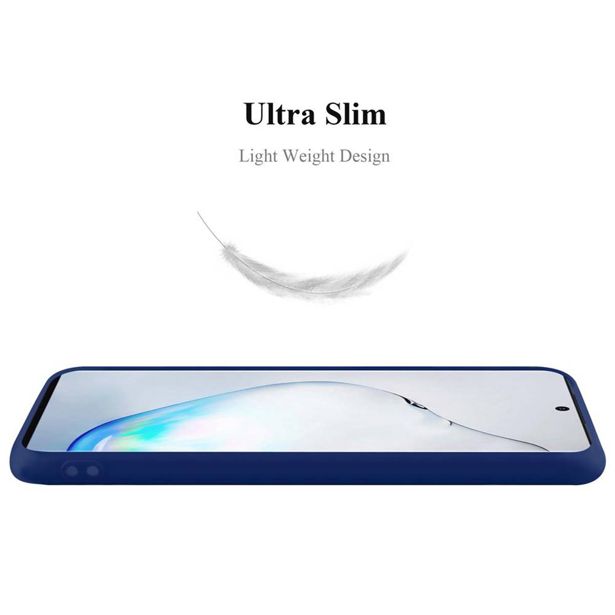 Cadorabo Hülle für Samsung Galaxy NOTE 10 PLUS Schutzhülle in Blau Handyhülle TPU Silikon Etui Case Cover