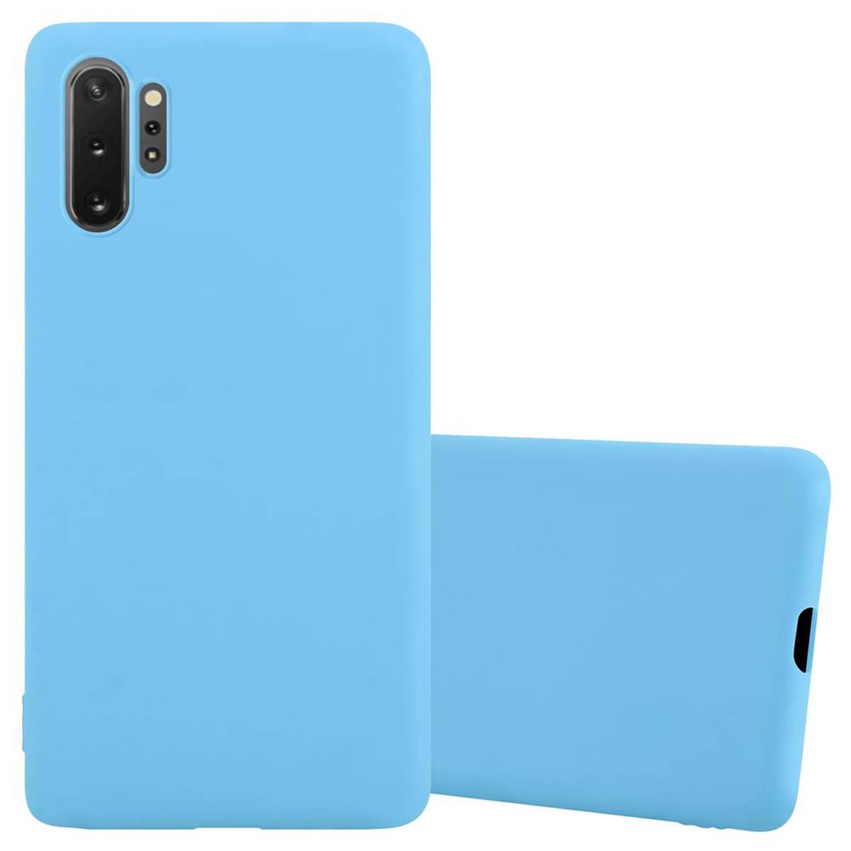 Cadorabo Hülle für Samsung Galaxy NOTE 10 PLUS Schutzhülle in Blau Handyhülle TPU Silikon Etui Case Cover