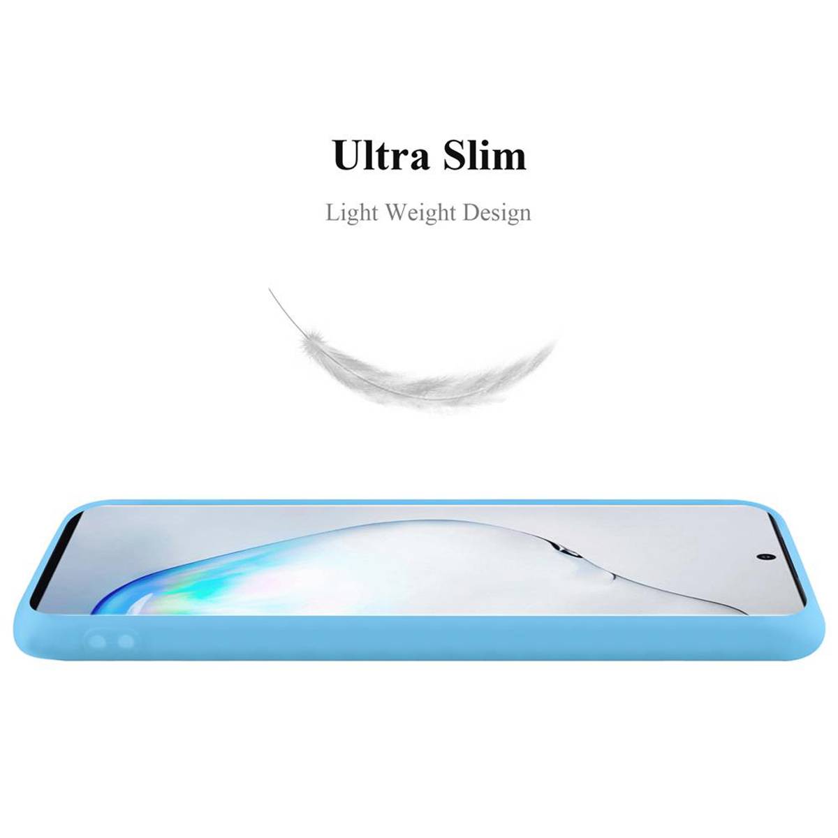 Cadorabo Hülle für Samsung Galaxy NOTE 10 PLUS Schutzhülle in Blau Handyhülle TPU Silikon Etui Case Cover