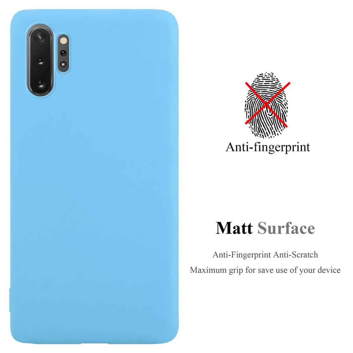 Cadorabo Hülle für Samsung Galaxy NOTE 10 PLUS Schutzhülle in Blau Handyhülle TPU Silikon Etui Case Cover