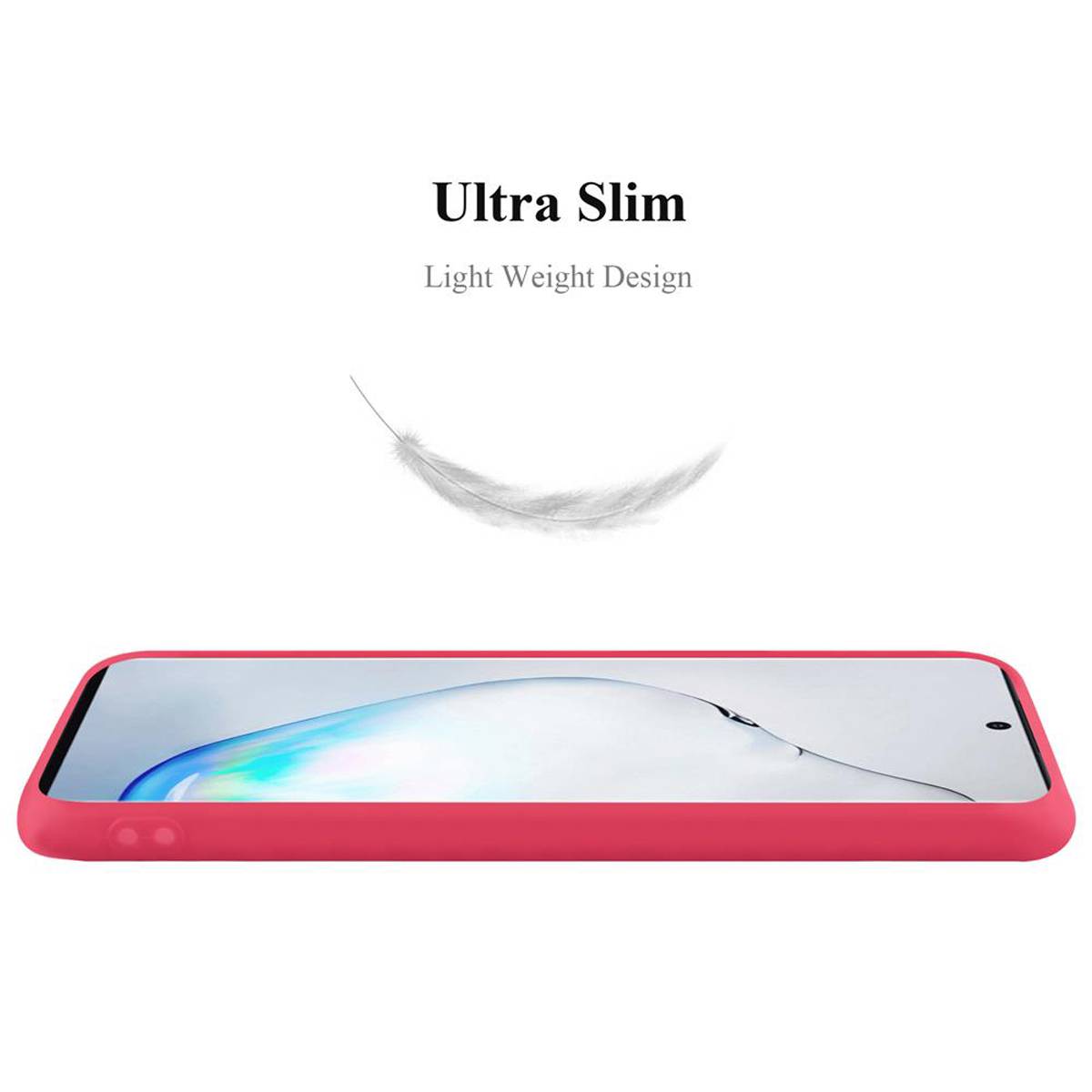 Cadorabo Hülle für Samsung Galaxy NOTE 10 PLUS Schutzhülle in Rot Handyhülle TPU Silikon Etui Case Cover