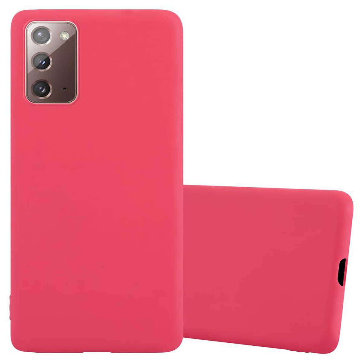 Cadorabo Hülle für Samsung Galaxy NOTE 20 Schutzhülle in Rot Handyhülle TPU Silikon Etui Case Cover